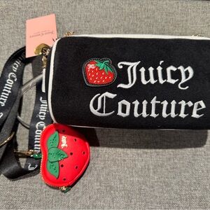 Juicy Couture Black and Red Barrel Bag with Strawberry Coin Purse